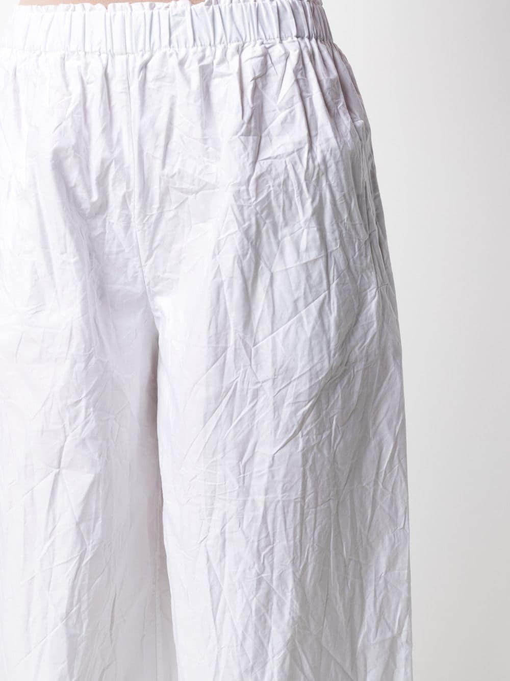 Daniela Gregis Cropped Crinkle Palazzo Trousers In White