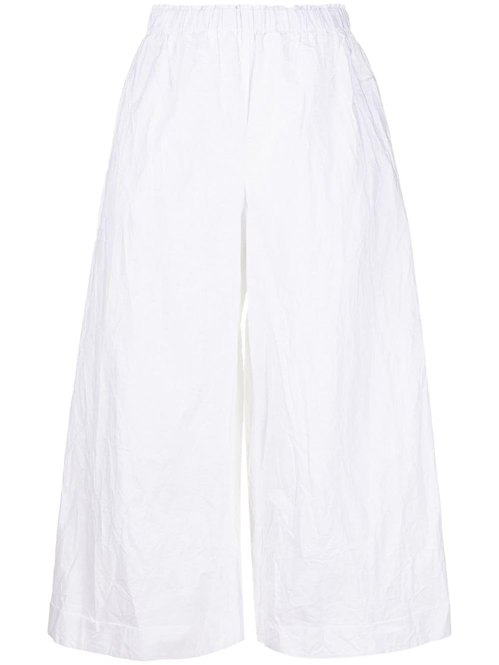 Daniela Gregis Cropped Crinkle Palazzo Trousers In White