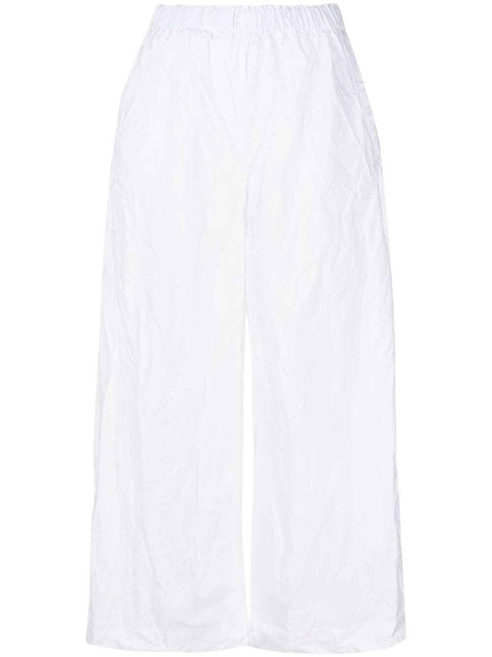 Daniela Gregis Cropped Wrinkled Effect Trousers In White