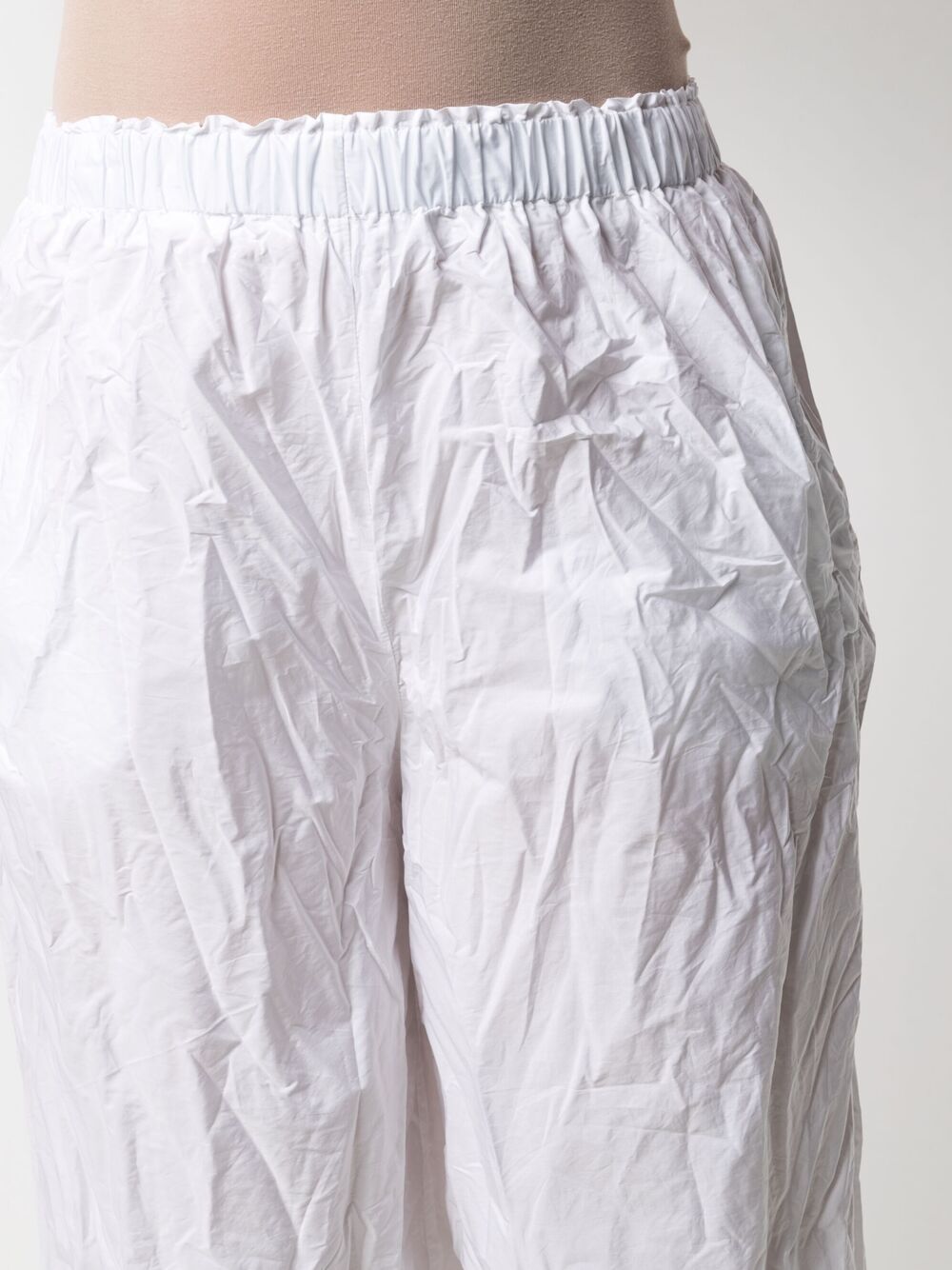 Daniela Gregis Cropped Wrinkled Effect Trousers In White