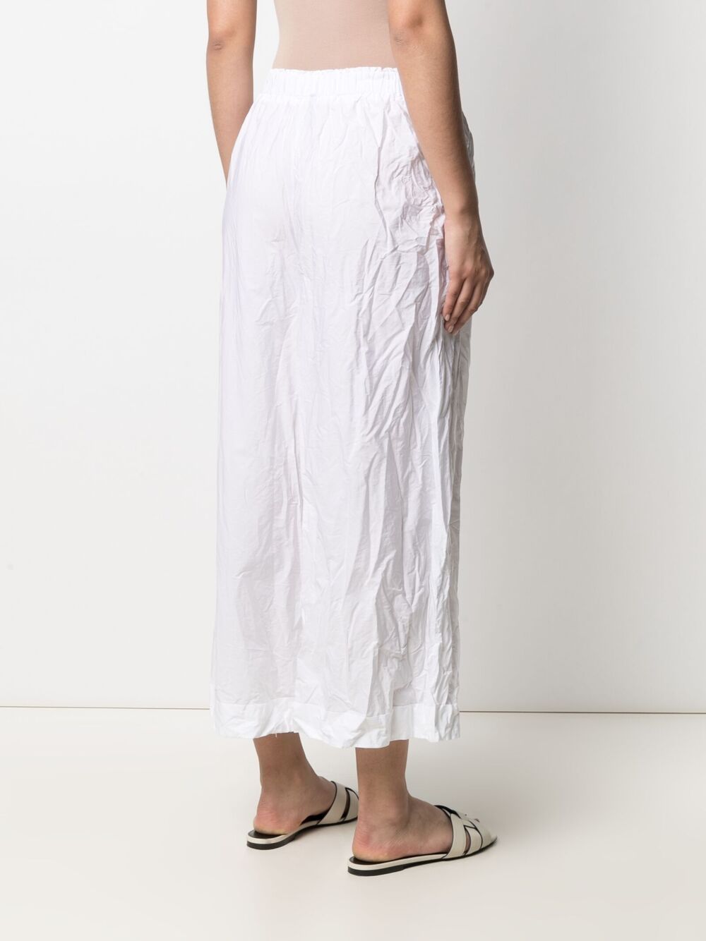 Daniela Gregis Cropped Wrinkled Effect Trousers In White