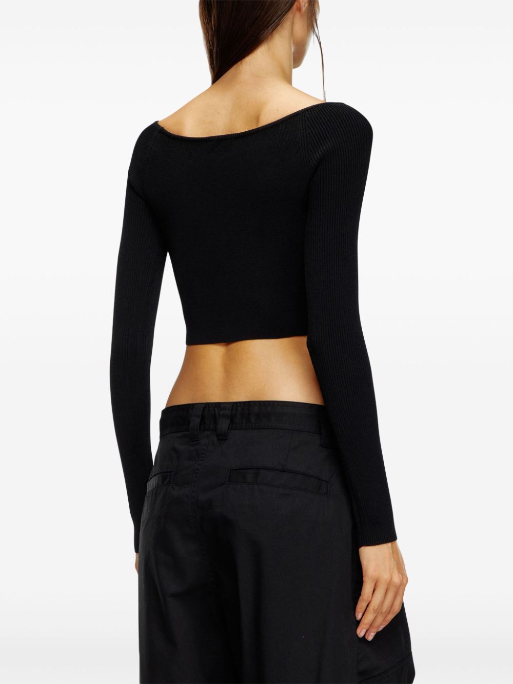 Diesel Long Sleeved Cropped Top Black