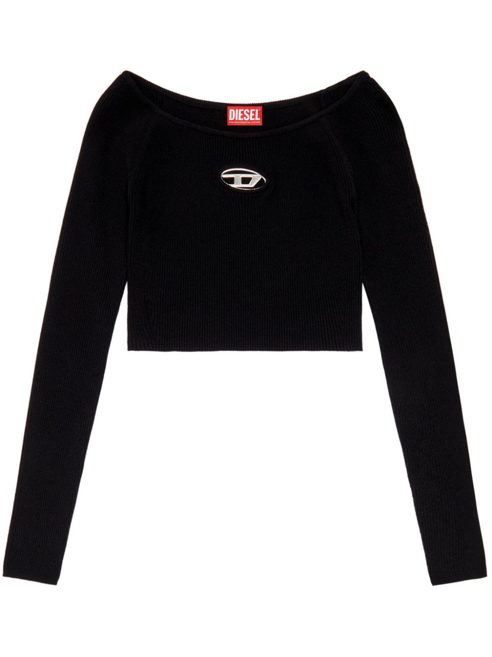 Diesel Long Sleeved Cropped Top Black