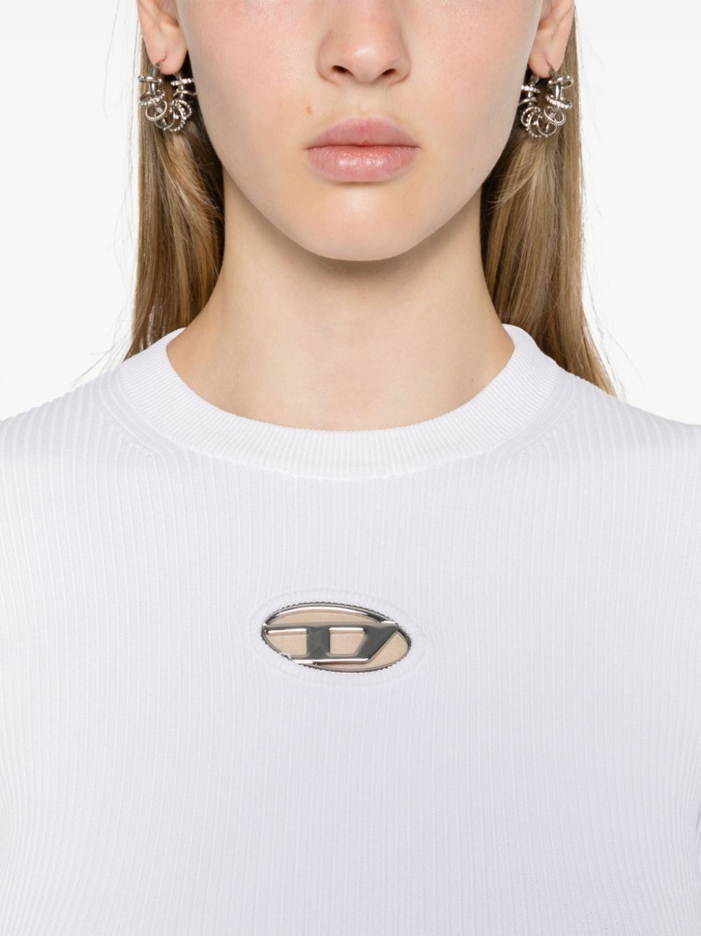 Diesel Fine Ribbed Top White