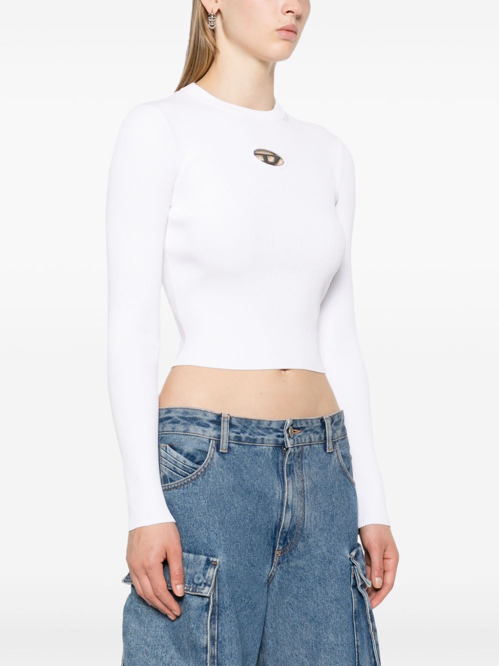 Diesel Fine Ribbed Top White