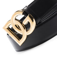 Dolce & Gabbana DG Leather Belt In Black