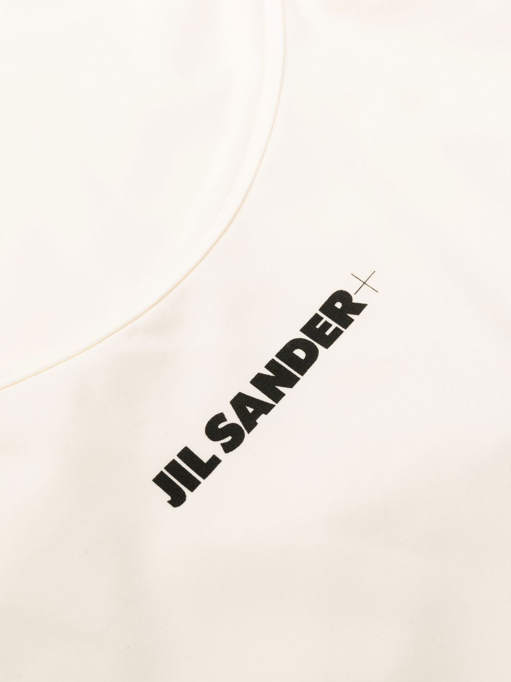 JIL SANDER PLUS Logo One-Piece Swimsuit White