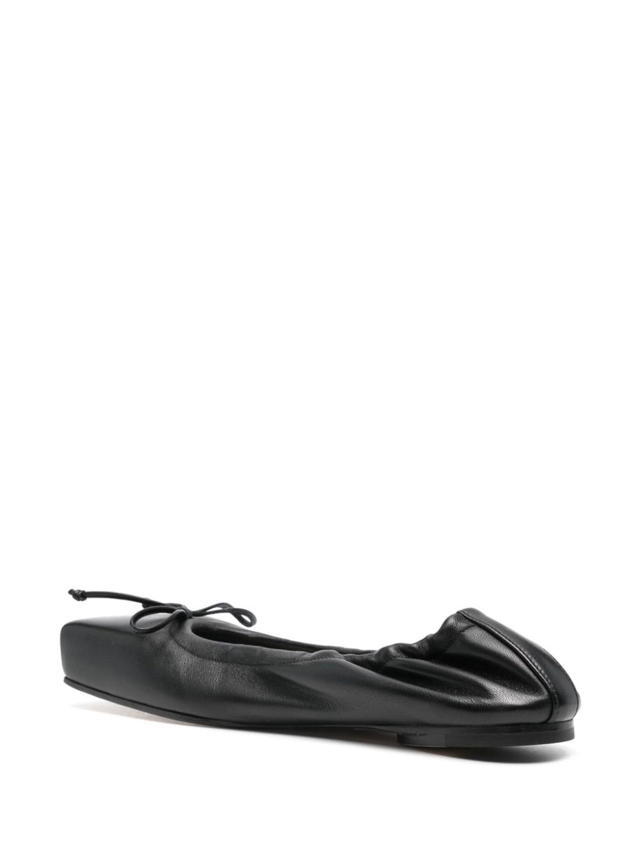 JACQUEMUS Square Toe Ballet Flats in Black