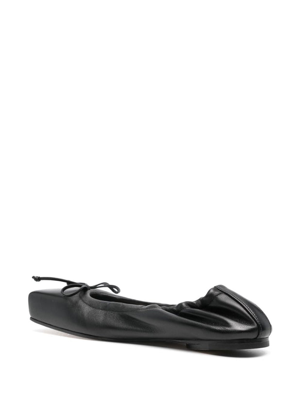 JACQUEMUS Square Toe Ballet Flats in Black