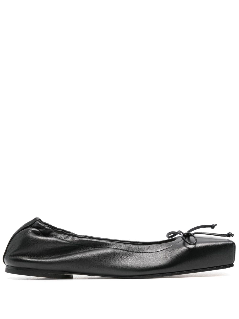 JACQUEMUS Square Toe Ballet Flats in Black