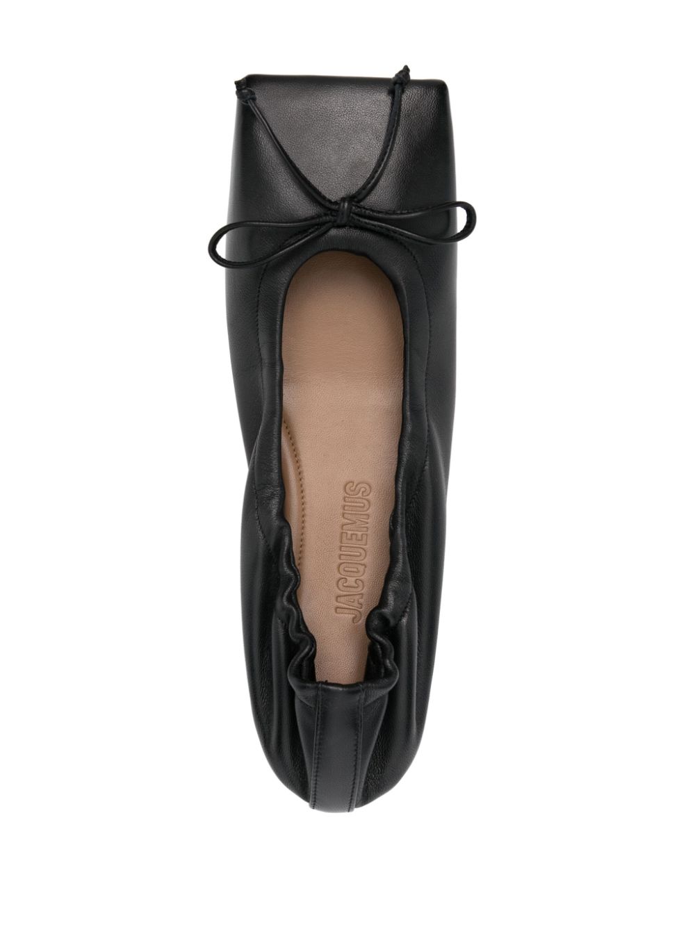 JACQUEMUS Square Toe Ballet Flats in Black