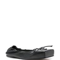 JACQUEMUS Square Toe Ballet Flats in Black