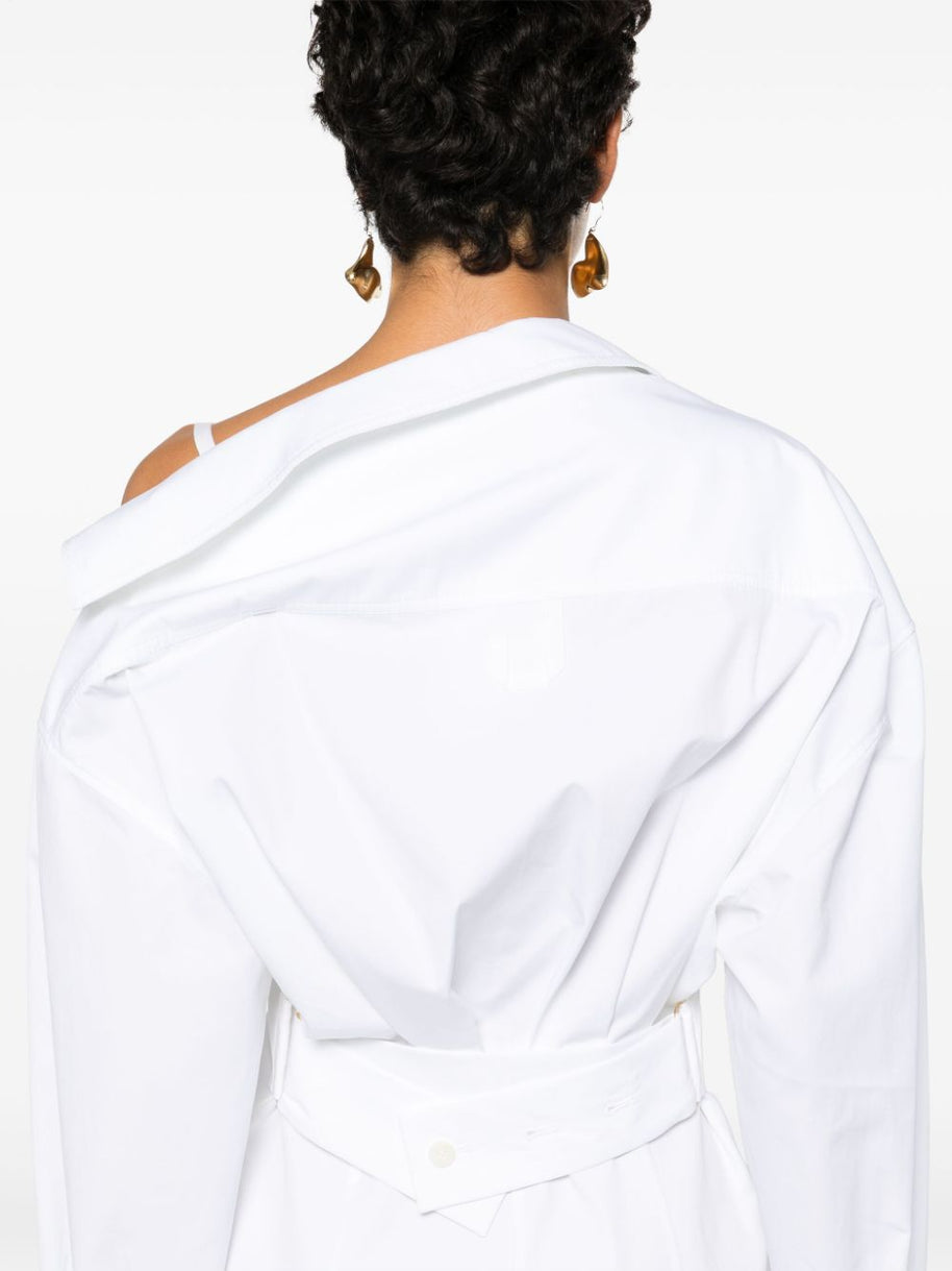 JACQUEMUS Mini Shirt Dress In White
