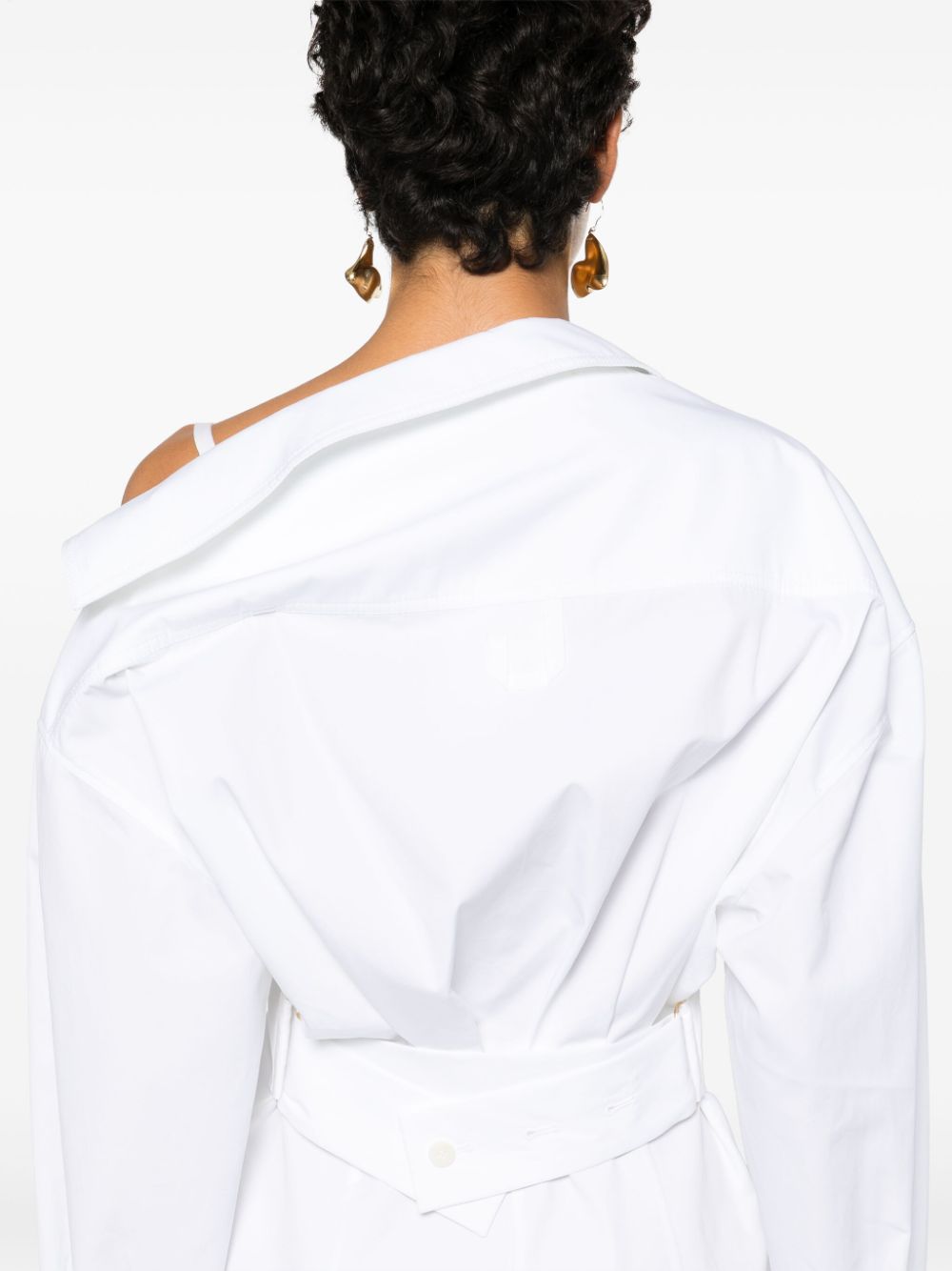 JACQUEMUS Mini Shirt Dress In White