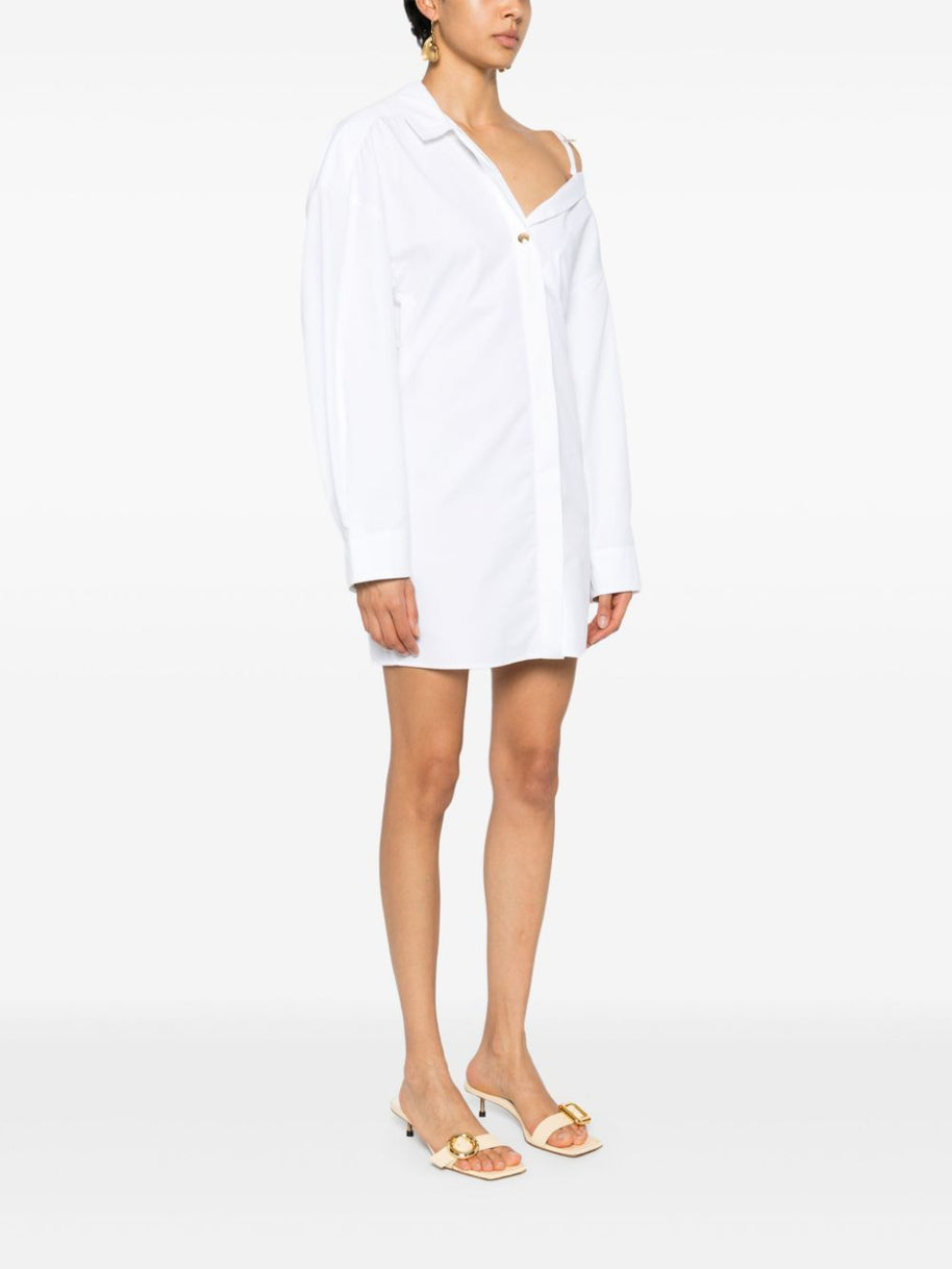 JACQUEMUS Mini Shirt Dress In White