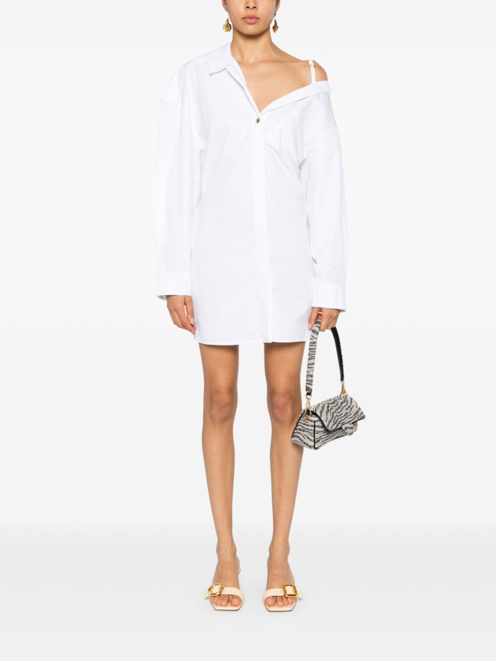 JACQUEMUS Mini Shirt Dress In White