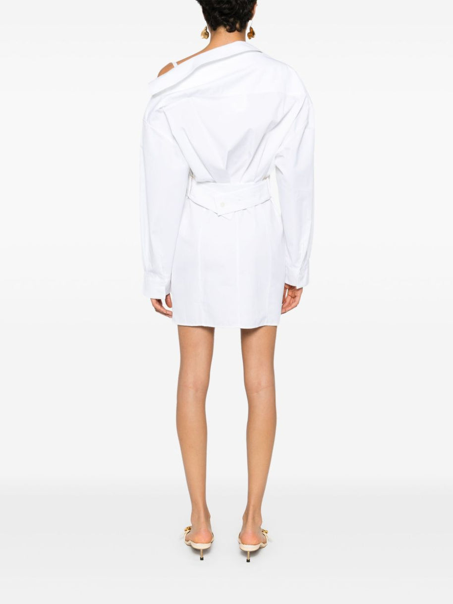 JACQUEMUS Mini Shirt Dress In White