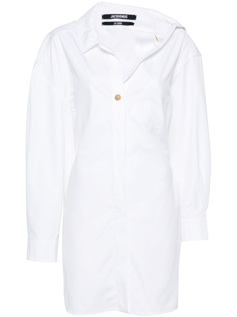 JACQUEMUS Mini Shirt Dress In White