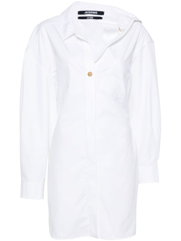 JACQUEMUS Mini Shirt Dress In White