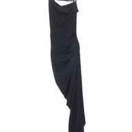 JACQUEMUS Ruched Saudade Long Dress In Black