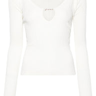 JACQUEMUS Le Haut Pralu Ribbed Top In White