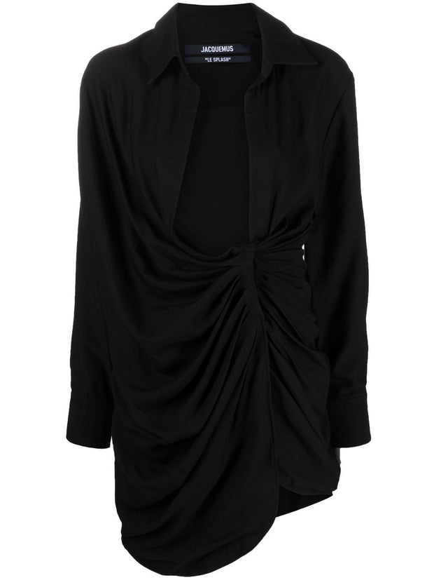JACQUEMUS Bahia Draped Mini Dress In Black