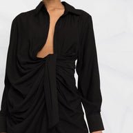 JACQUEMUS Bahia Draped Mini Dress In Black