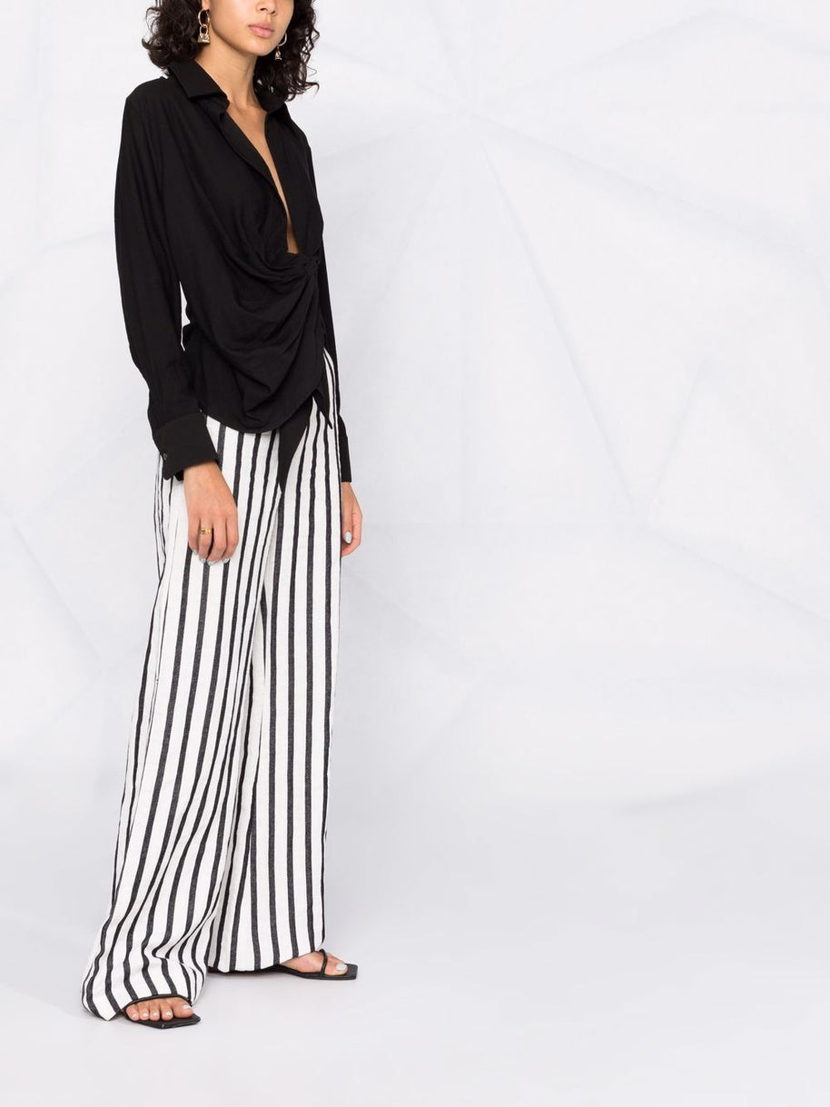JACQUEMUS Bahia Tied Sash Shirt In Black