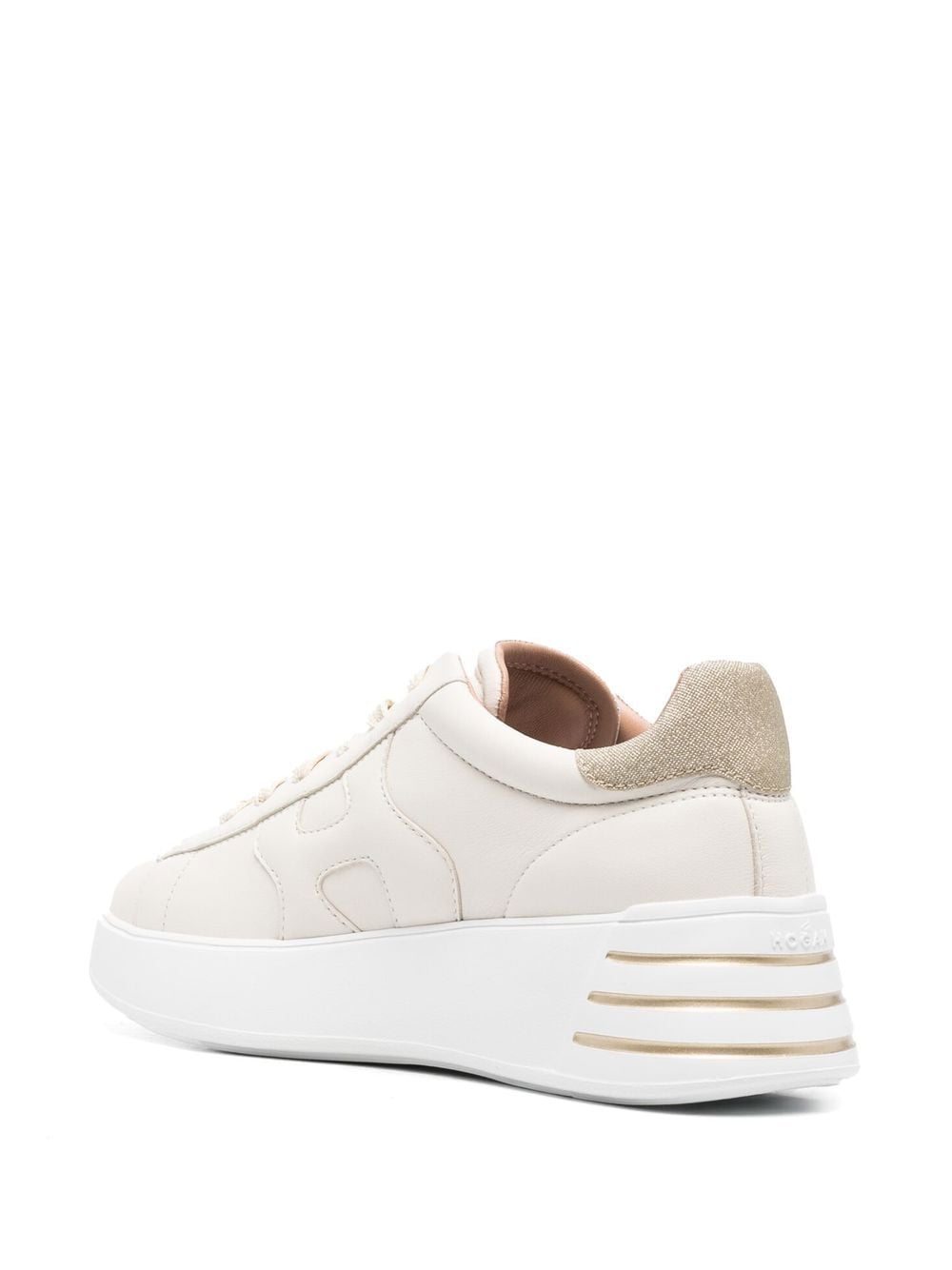 HOGAN PRE Rebel Sneakers Cream With Glitter Detail