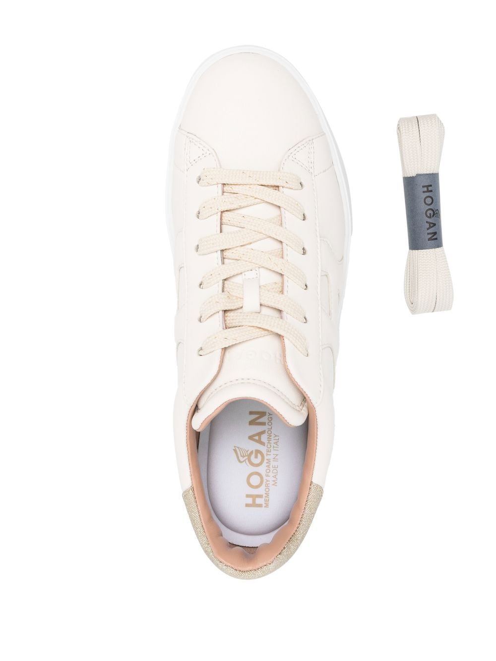 HOGAN PRE Rebel Sneakers Cream With Glitter Detail