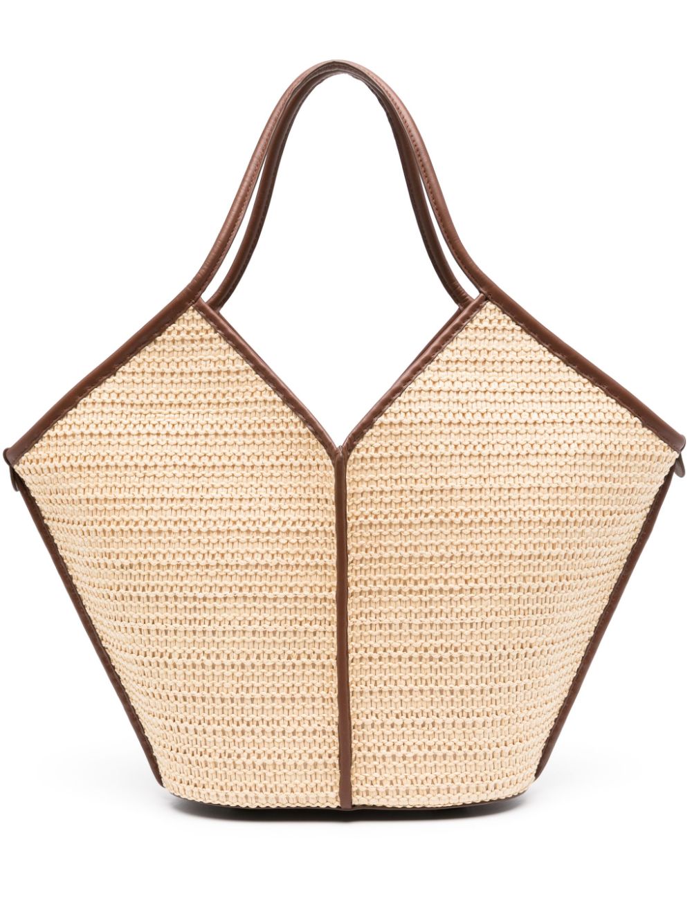 HEREU Calella Raffia Tote Bag With Leather Trim