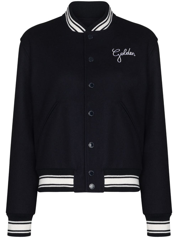 Golden Goose Wool Blend Bomber Jacket In Blue
