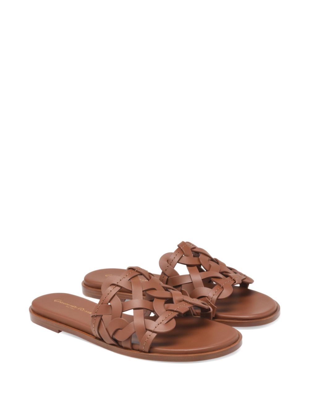 Gianvito Rossi Leather Slide Sandals Leather Brown