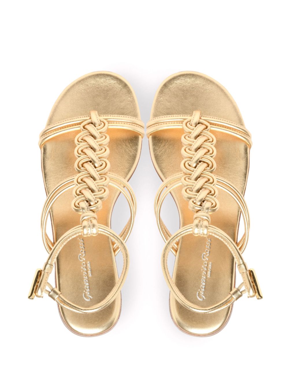 Gianvito Rossi Golden Nappa Leather Sandals