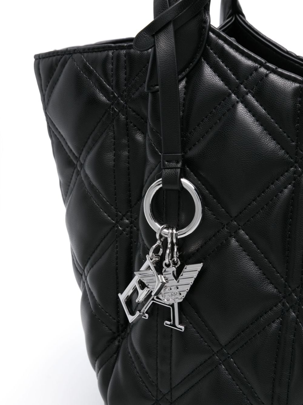 Emporio Armani Faux Leather Quilted Shopper Bag