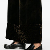 Pierre Louis Mascia Velvet Wide Leg Trousers In Brown