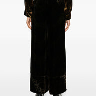 Pierre Louis Mascia Velvet Wide Leg Trousers In Brown