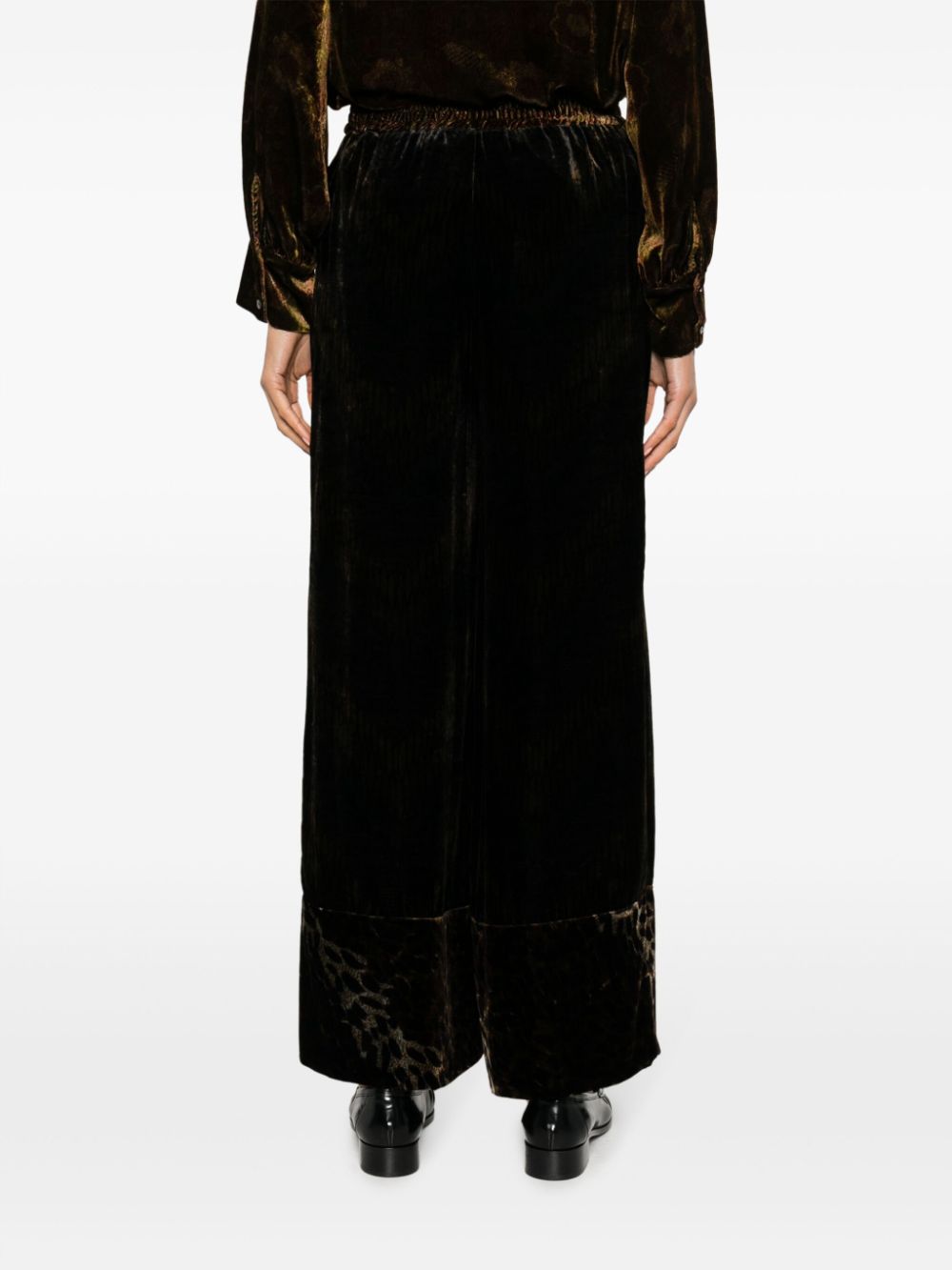 Pierre Louis Mascia Velvet Wide Leg Trousers In Brown