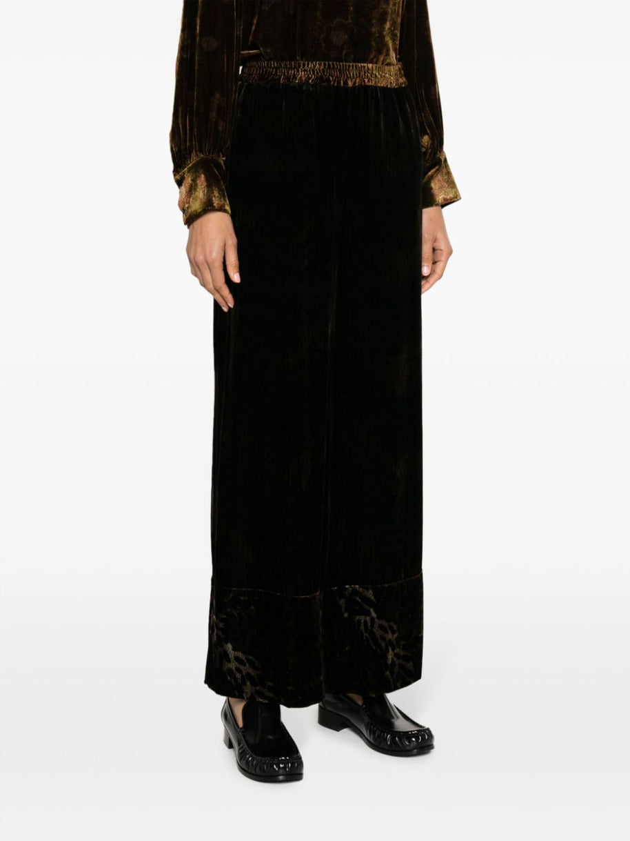 Pierre Louis Mascia Velvet Wide Leg Trousers In Brown