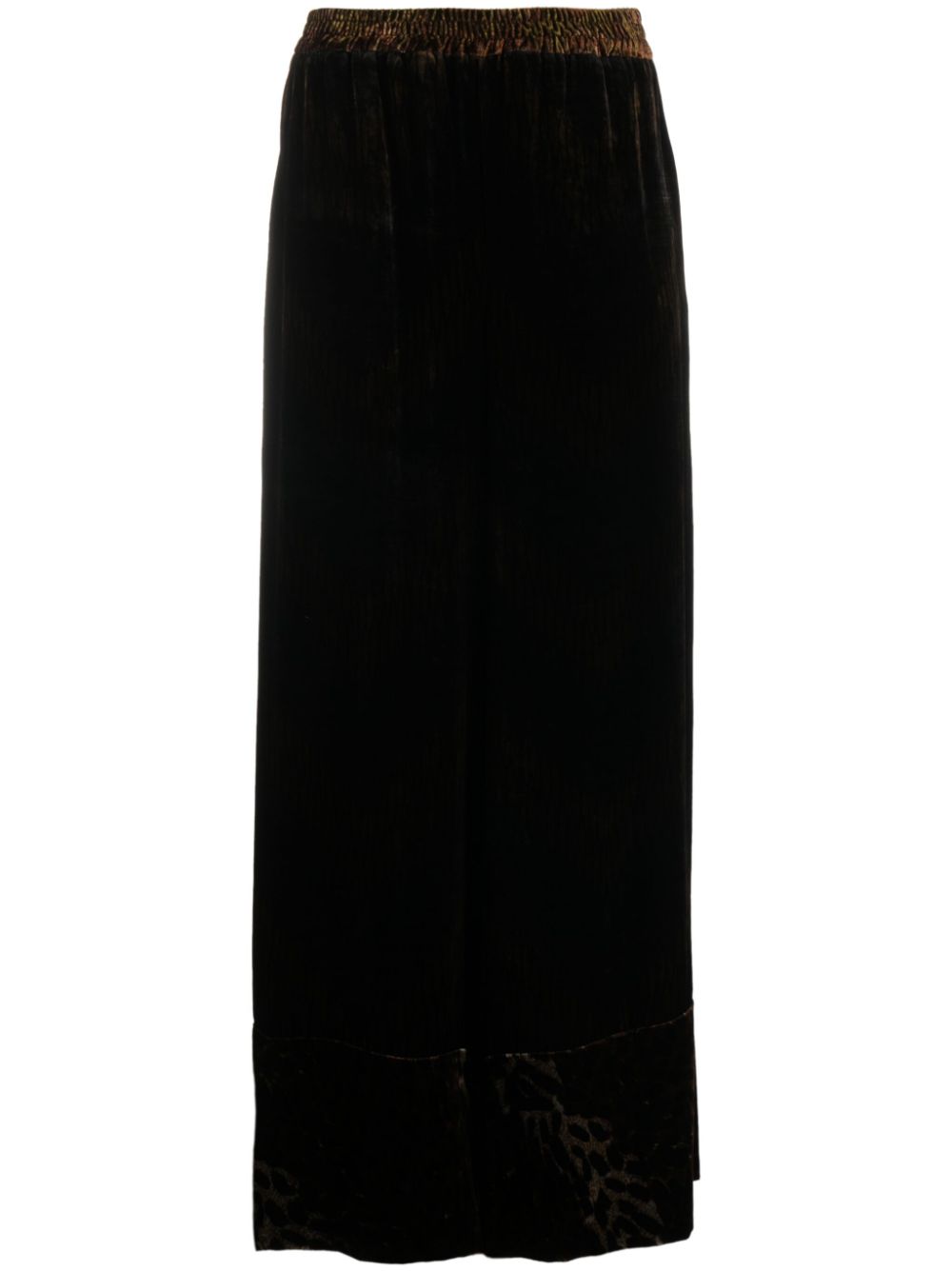 Pierre Louis Mascia Velvet Wide Leg Trousers In Brown