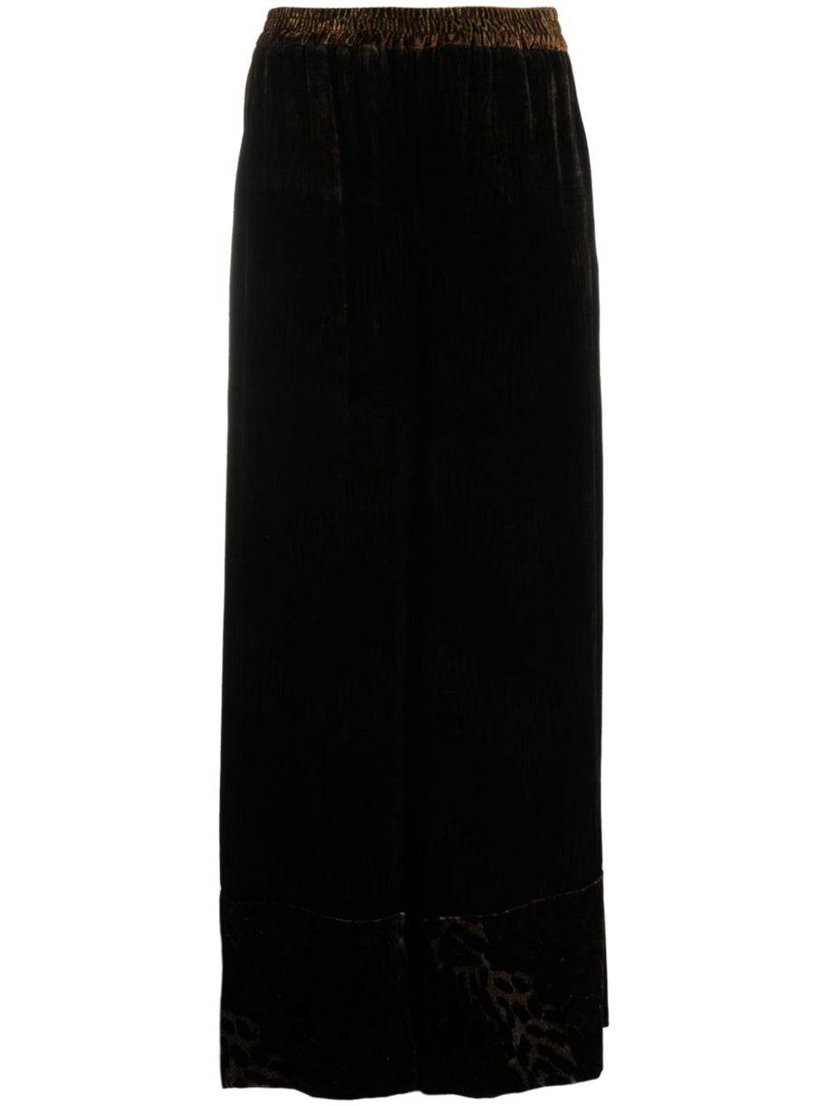 Pierre Louis Mascia Velvet Wide Leg Trousers In Brown