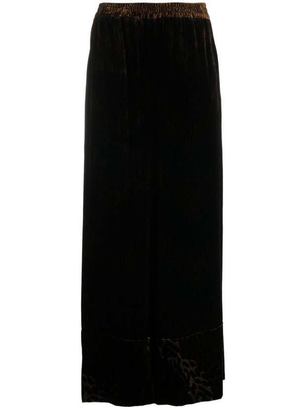Pierre Louis Mascia Velvet Wide Leg Trousers In Brown