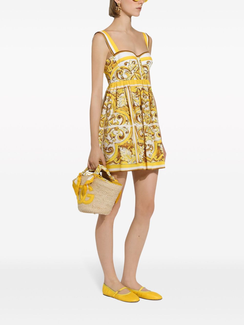 Dolce & Gabbana Majolica Print Poplin Mini Dress