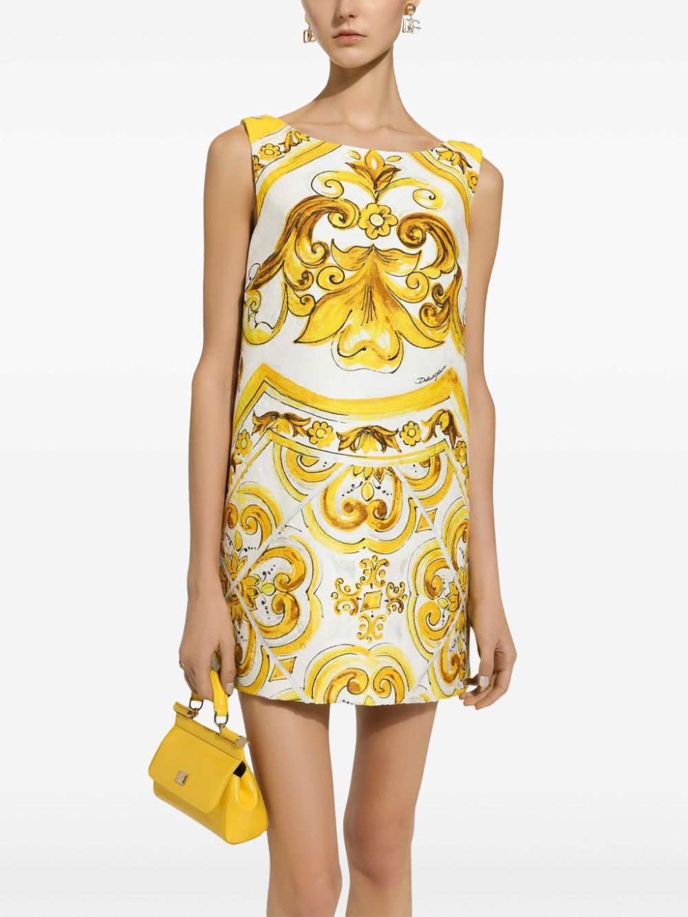 Dolce & Gabbana Majolica Print Silk Mini Dress