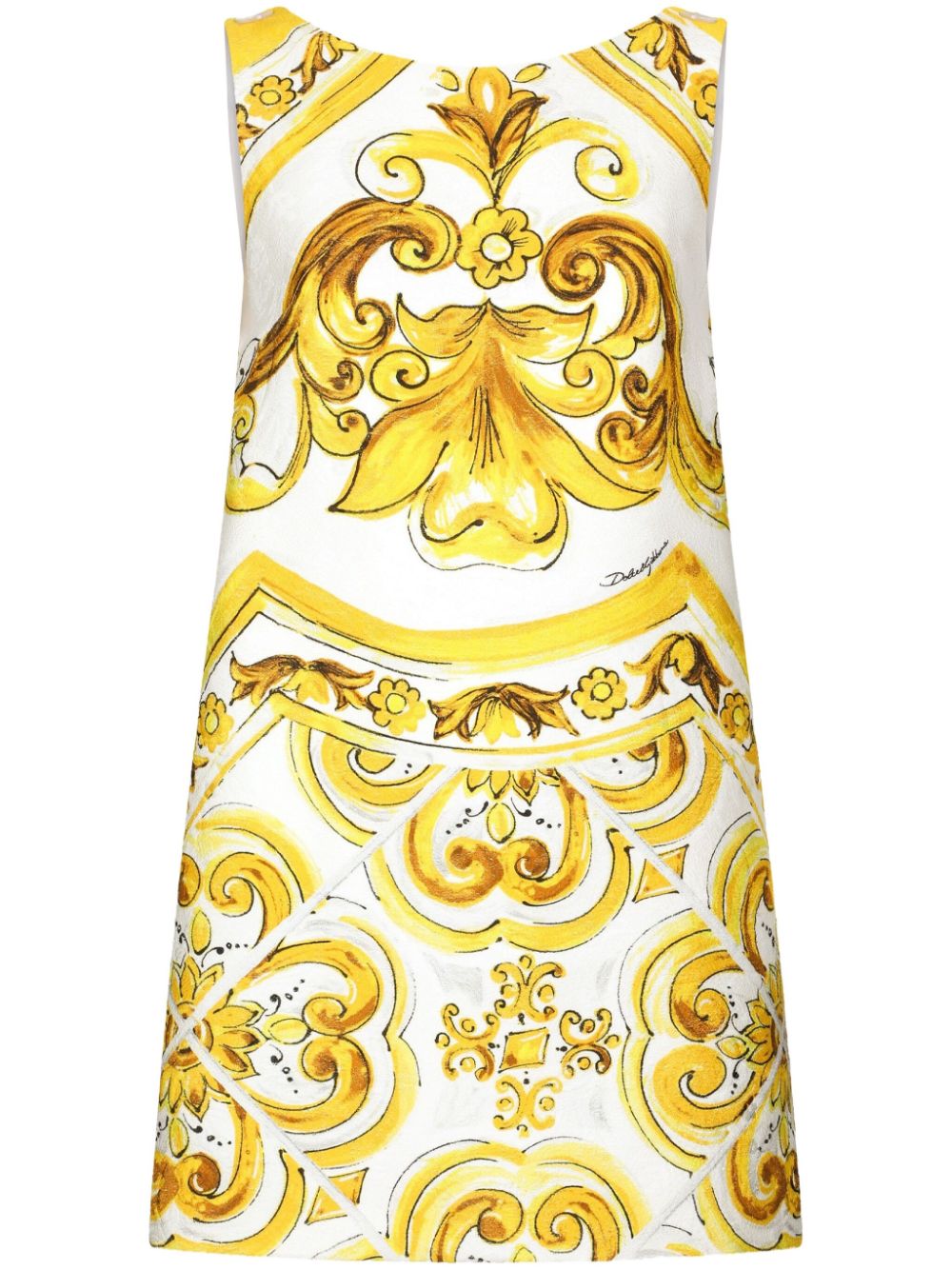 Dolce & Gabbana Majolica Print Silk Mini Dress