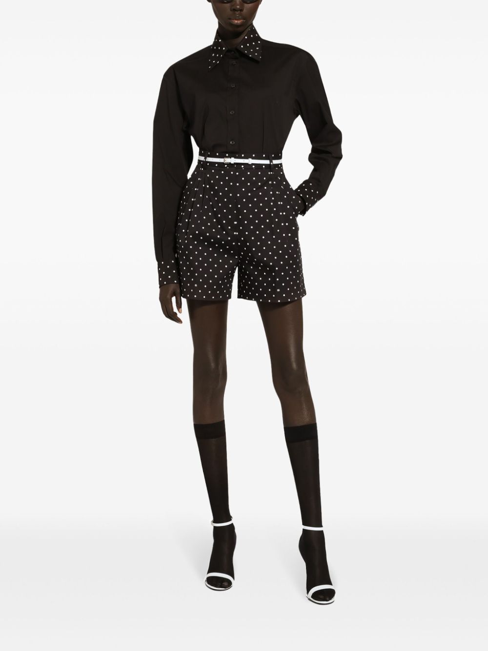 Dolce & Gabbana Cotton Blend Polka Dot Shorts