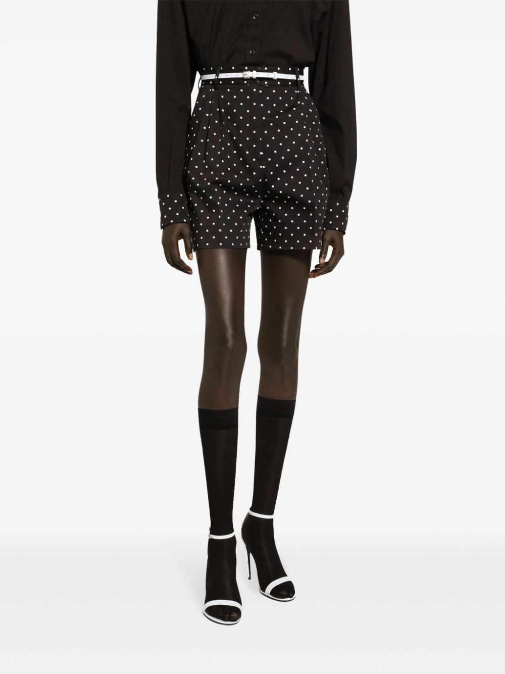 Dolce & Gabbana Cotton Blend Polka Dot Shorts