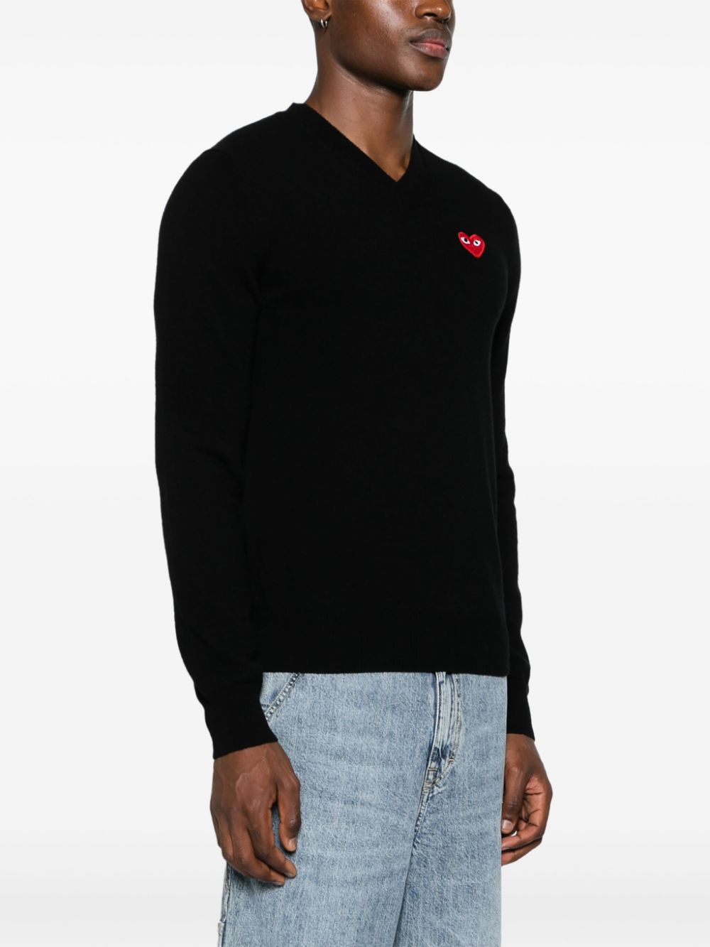 Comme Des Garcons Wool V-neck Sweater Black