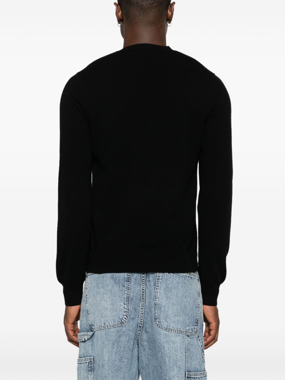 Comme Des Garcons Wool V-neck Sweater Black