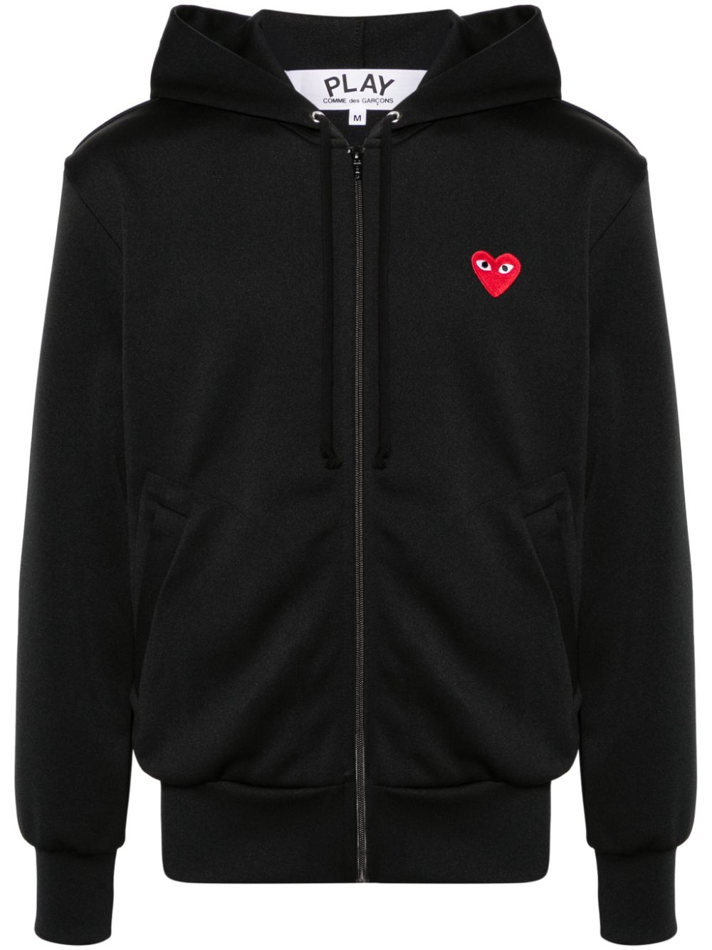 Comme Des Garcons Embroidered Full Zip Hooded Sweatshirt Black